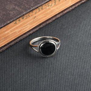 Sterling 925 Synthetic Onyx Ring